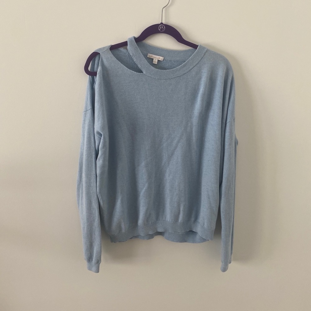 Blue Sweater with Holes